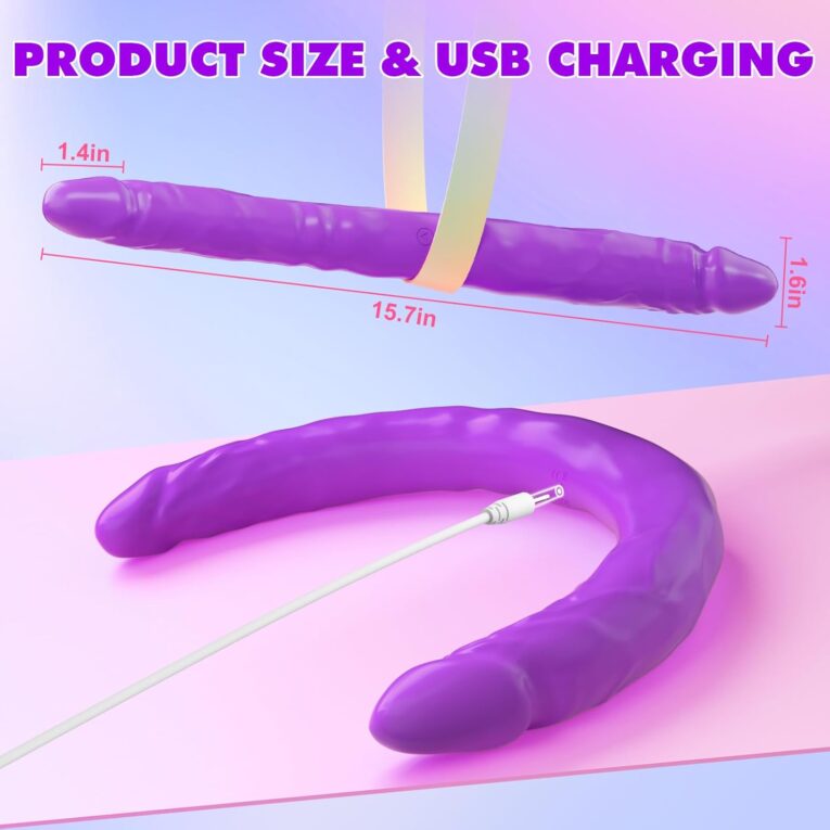 wireless Remote control Dual Head Penis dildo Purple sex toys for couple