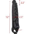 12 Inches Huge Black New Soft Realistic Sleeve Extender Sheath for Men