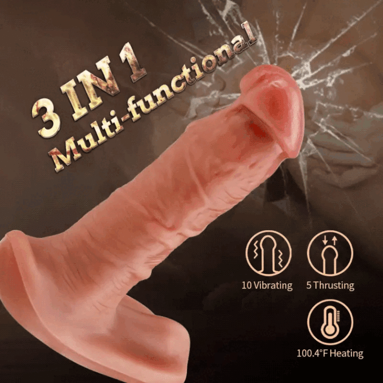 3 in 1 Prostate Dildos Heating Anal Toy with Wireless Remote Control