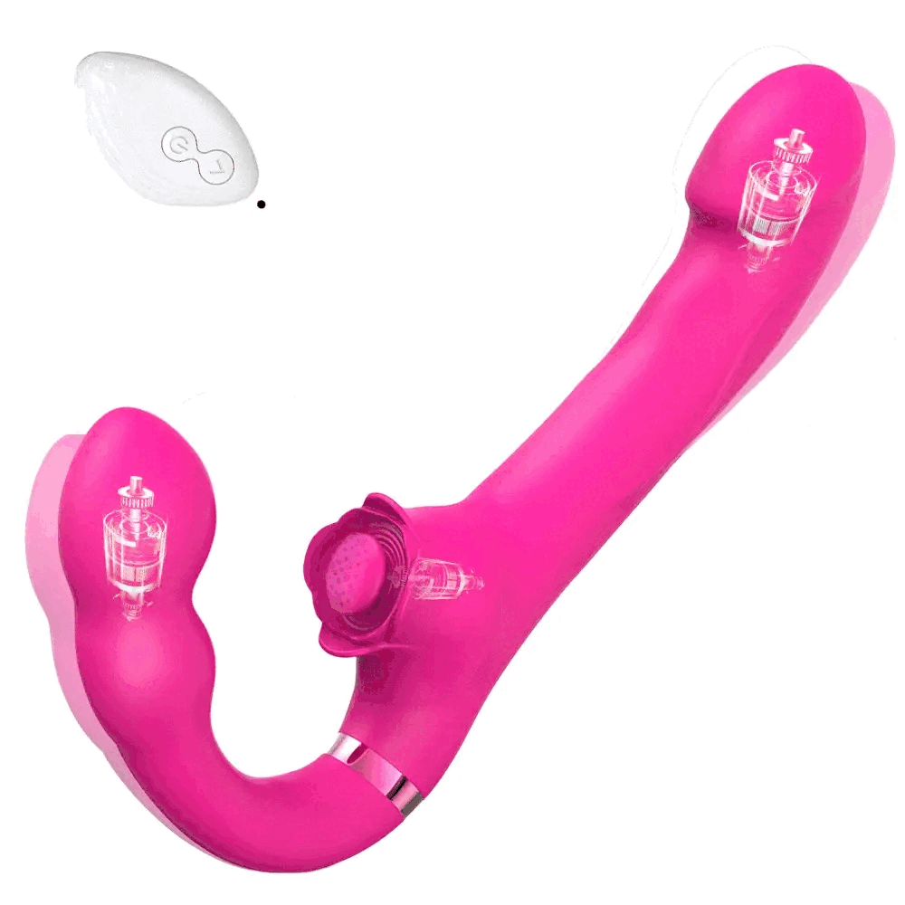 Double Ended Strapless Dual Motor G-spot Clitoris & Anal Triple Stimulation For Both Men and Women