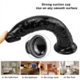 8 Inch black Penis Dildo With Suction Cup Hands Free Masturbator For Women