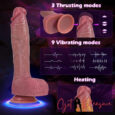 10 Inches High Speed Heating Thrusting Realistic Dildo Vibrator Remote Control Strong Suction Cup