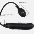 Black Realistic Huge Inflatable Anal Dildo Pump Penis Sex Toy