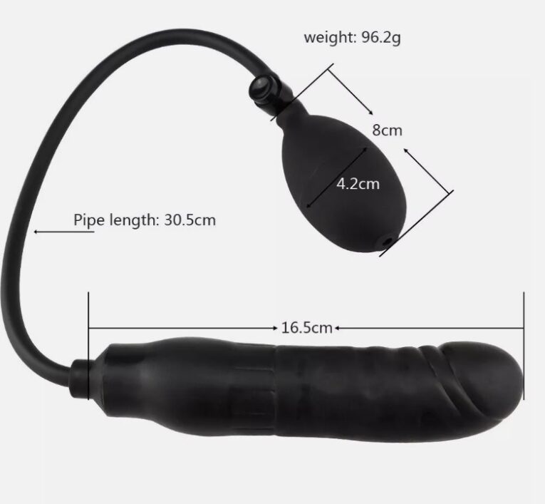 Air Filling Inflatable Black Anal Dildos For Women