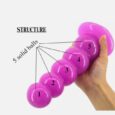 Strapon Ultra Elastic Harness Purple Beaded Anal Buttplug For Couple