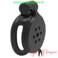Black Flat Chastity Cage 3D Printed with 4 Rings Cage for Men