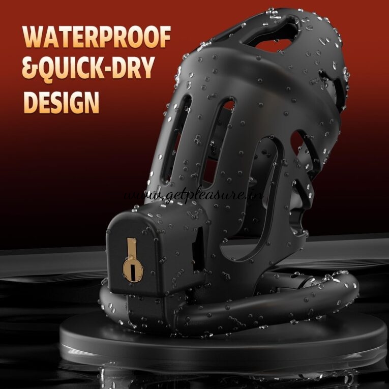 Black Male Chastity Cage Device Lightweight Cock Cage Device Sex Toys for men