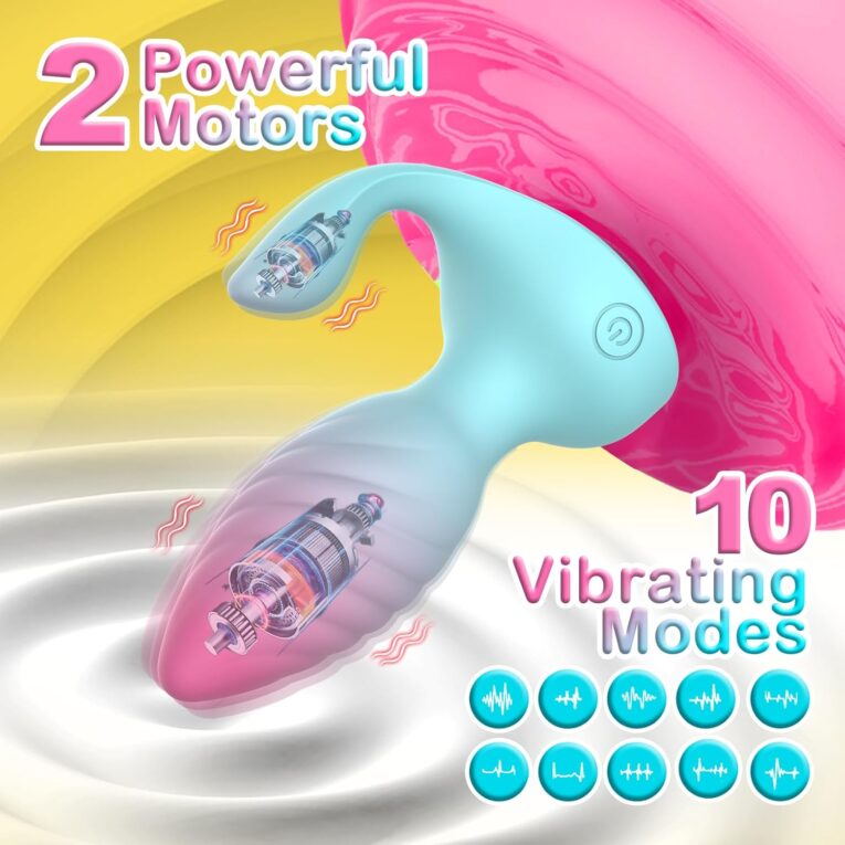 Blue Colour Dual Motors Anal Toys Vibrating Butt Plug India