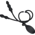 Dual Inflatable Anal Buttplug Black