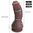 Black 8.07 Inches Liquid Silicone Realistic Huge Dildo Cock Suction Cup Women Hands Free Toys