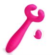 Dual Ended 3 Motors G-Spot Rabbit Silicone Clitoris Vagina Penis Stimulator Pink