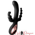 Black Three in one Silicone anal, vaginal and clitoral vibrator For Women