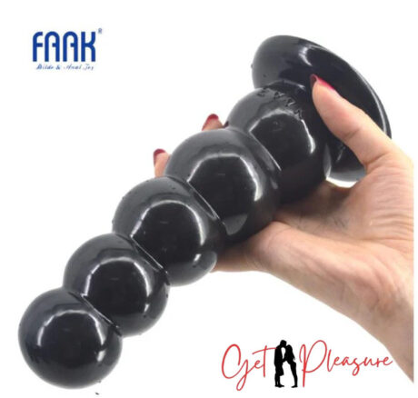 Black FAAK Big Beaded Butt Plug Prostate Massager Large Dildo