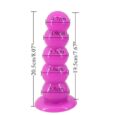 Strapon Ultra Elastic Harness Purple Beaded Anal Buttplug For Couple