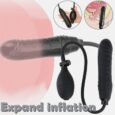 Black Realistic Huge Inflatable Anal Dildo Pump Penis Sex Toy