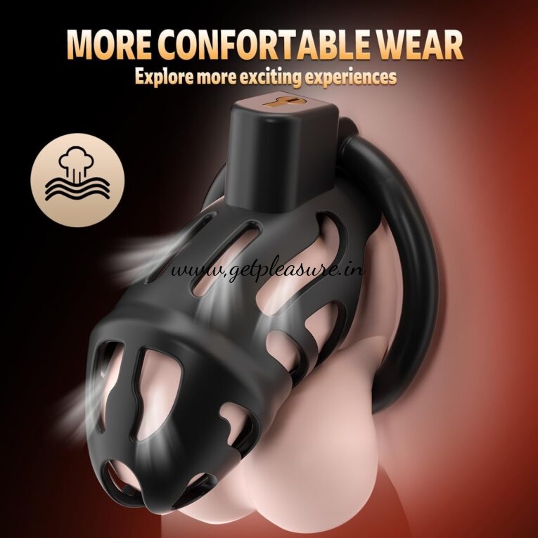 Lockink Sevanda Chastity Cage Device Black Resin