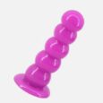 Strapon Ultra Elastic Harness Purple Beaded Anal Buttplug For Couple