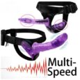 Indian next level with this Purple double vibrating Strap On For Couple