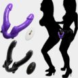 Black Vibrator Remote Control Double Penetration Strapless Strapon Dildo Vibrator  Sex Toys for Women Lesbian Couples