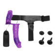 Indian next level with this Purple double vibrating Strap On For Couple
