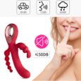 New Red Rabbit Vibrator Bead Anal Plug sex Toys For Women