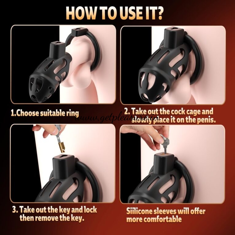 Sevanda Black Chastity Belt Chastity Cock Cage for Men