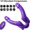 Strapless Strapon Dual Ended Purple Dildo Lesbian Pegging Strap On vibrator Remote Control Wildest Dreamz Sex Toy