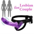 Indian next level with this Purple double vibrating Strap On For Couple