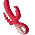 New Red Rabbit Vibrator Bead Anal Plug sex Toys For Women