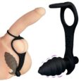 Black Beginners10 Frequency Vibrating Prostate Massager With Cock Ring Anal Plug