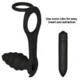 Black Beginners10 Frequency Vibrating Prostate Massager With Cock Ring Anal Plug