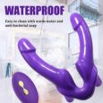 Strapless Strapon Dual Ended Purple Dildo Lesbian Pegging Strap On vibrator Remote Control Wildest Dreamz Sex Toy