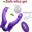Strapless Strapon Dual Ended Purple Dildo Lesbian Pegging Strap On vibrator Remote Control Wildest Dreamz Sex Toy