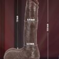 10.5 Inches Choco Brown Dual Density Realistic Huge Dildo with Powerful Suction Cup