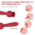 Powerful Rose Flower Shaped Thrusting Nipple Licking Rotating  Massager Vibrator for Women