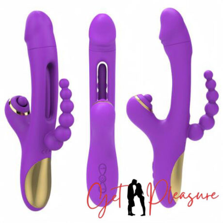 4th Generation USB Powered 4 in 1 Flapping Tapping anal Bead Vibrator Rabbit Vibrator