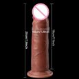 7 Inches Dual Layer Sliding Foreskin Dildo with Powerful Suction Cup Dildo