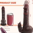 5 IN 1 Licking and Heating and Thrusting Remote Control Black Automatic Black Dildo Vibrator