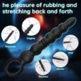 10 Modes Vibrating Thrusting  Anal Beads Long Prostate Butt Plug with Pull Ring