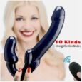 Double Penetration Strapless Vibrator Strapon Vibrating Lesbian Sex Toys India