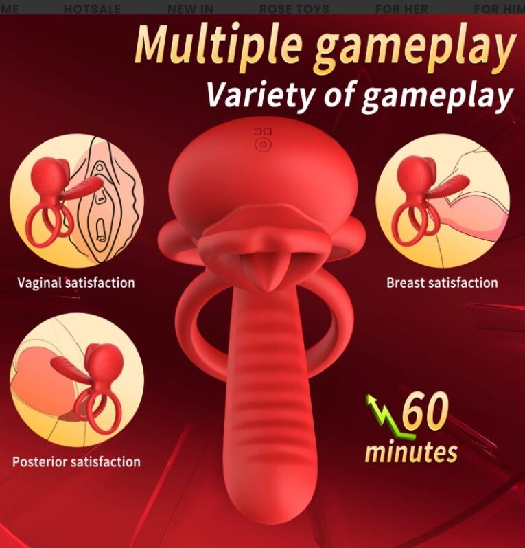 Cheap Price Red Tongue Licking Vibrating Penis Ring India