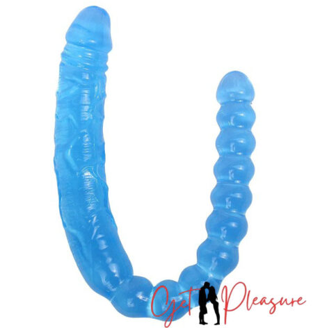 2 In 1 Realistic Penis and Anal Beads Double Ended Dildo For Lesbian