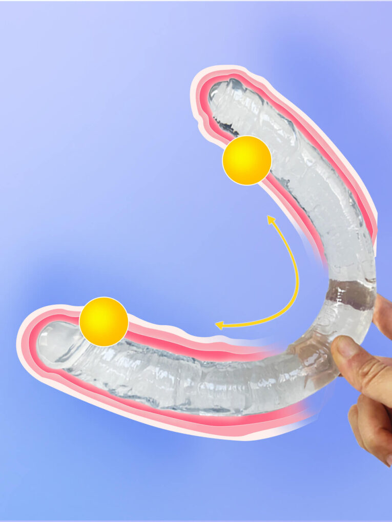 Double Heap Jelly Crystal Silicone Dildos India