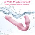 Strapless Strap On Lesbian G-Spot Thrusting Vibrator Double Ended Dildo Pink