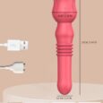 Powerful Rose Flower Shaped Thrusting Nipple Licking Rotating  Massager Vibrator for Women
