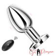 Solid Metal Material Rechargeable wireless Anal plug with Remote control