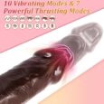 5 IN 1 Licking and Heating and Thrusting Remote Control Black Automatic Black Dildo Vibrator