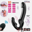Double Penetration Strapless Vibrator Strapon Vibrating Lesbian Sex Toys India
