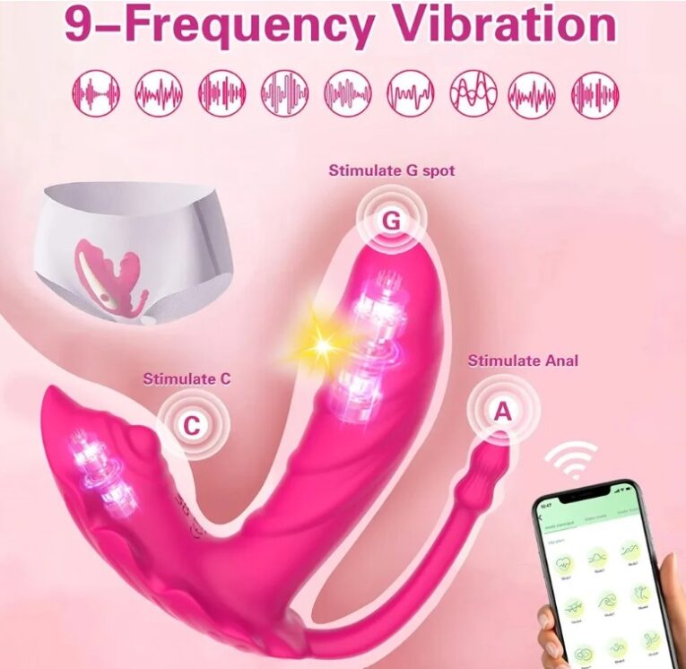3 in 1 Wearable Vibrator with Vibrating Anal Plug Silicone Vibrator Wand India