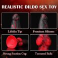 8.7 Inches Platinum Silicone Thrusting Dog Dildo With Vibration